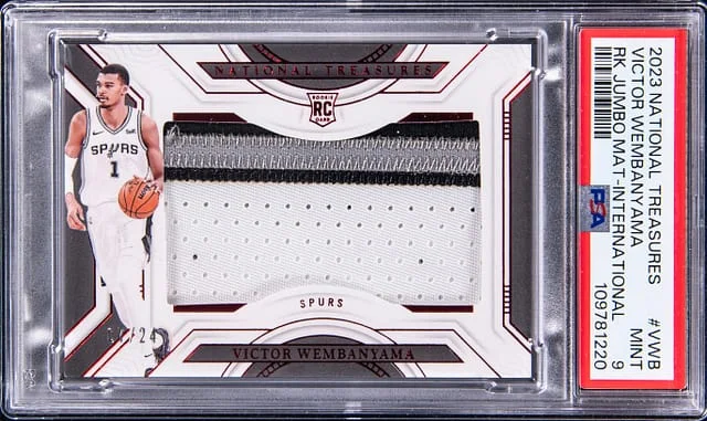 2023-24 Panini National Treasures Victor Wembanyama Jumbo Material International #RJM-VWB card image