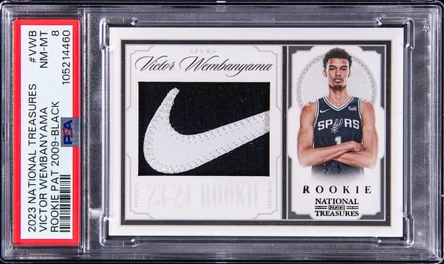 2023-24 Panini National Treasures Victor Wembanyama Patches '09 Black #RP9-VWB card image