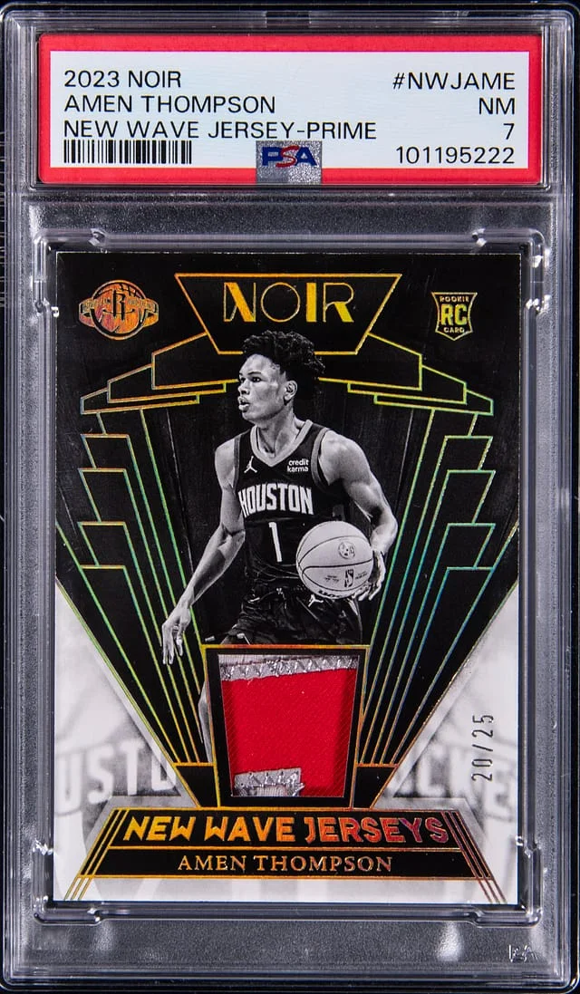 2023-24 Panini Noir Amen Thompson New Wave Jersey Prime #NWJ-AME card image