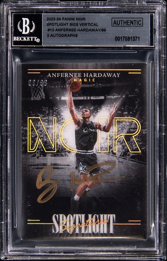 2023-24 Panini Noir Anfernee Hardaway Spotlight Signatures Vertical #SSV-AHW card image