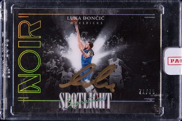 2023-24 Panini Noir Luka Doncic Spotlight Signatures Horizontal #SSH-LKD card image