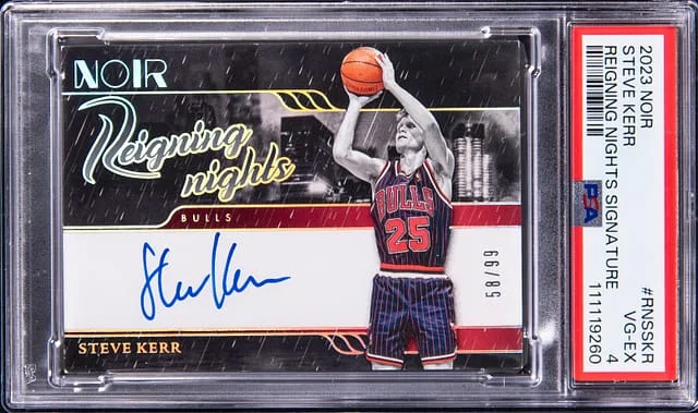 2023-24 Panini Noir Steve Kerr Reigning Nights Signature #RNS-SKR card image