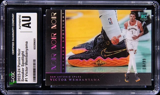 2023-24 Panini Noir Victor Wembanyama Sneaker Spotlight #1 card image