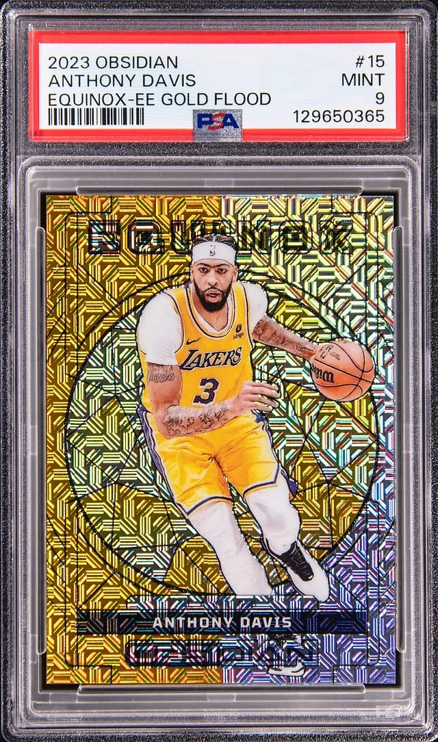 2023-24 Panini Obsidian Anthony Davis Equinox Electric Etch Gold Flood #15 card image