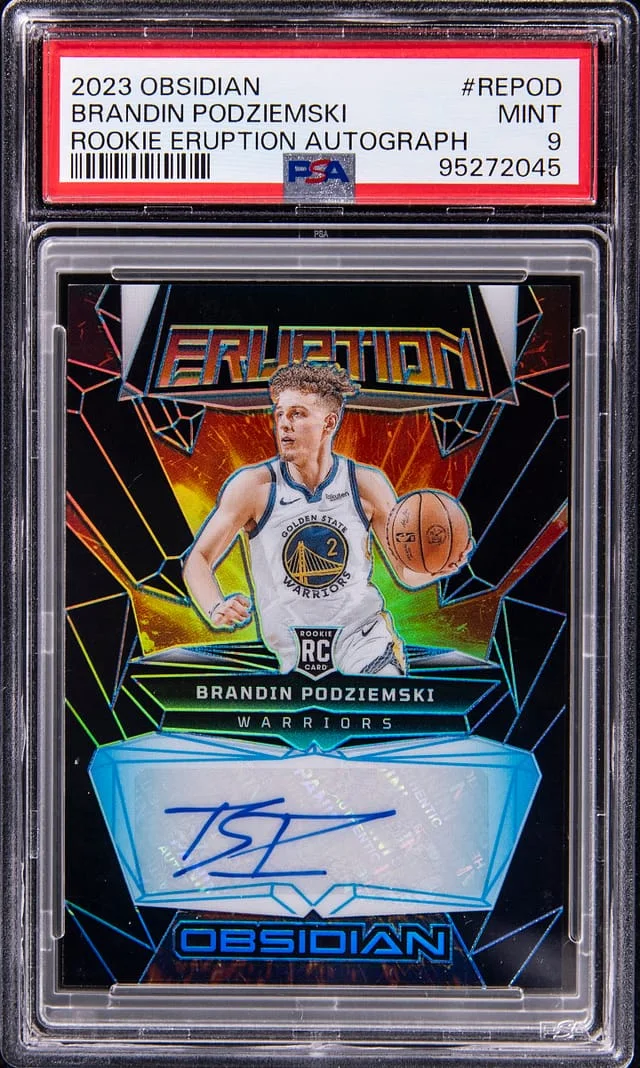 2023-24 Panini Obsidian Brandin Podziemski Eruption Autograph #RE-POD card image
