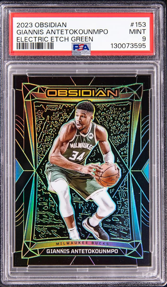 2023-24 Panini Obsidian Giannis Antetokounmpo Electric Etch Green #153 card image