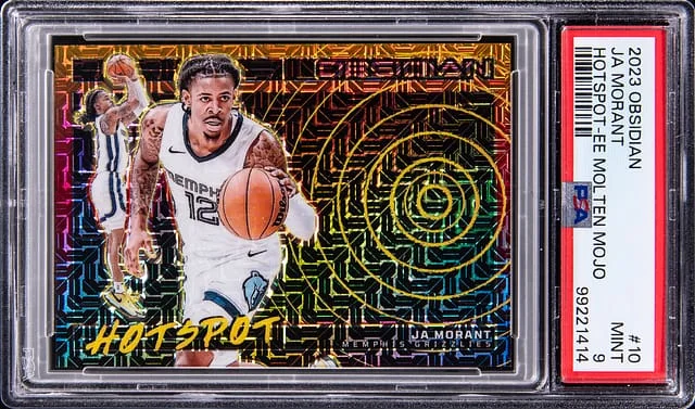 2023-24 Panini Obsidian Ja Morant Hotspot Electric Etch Molten Mojo #10 card image