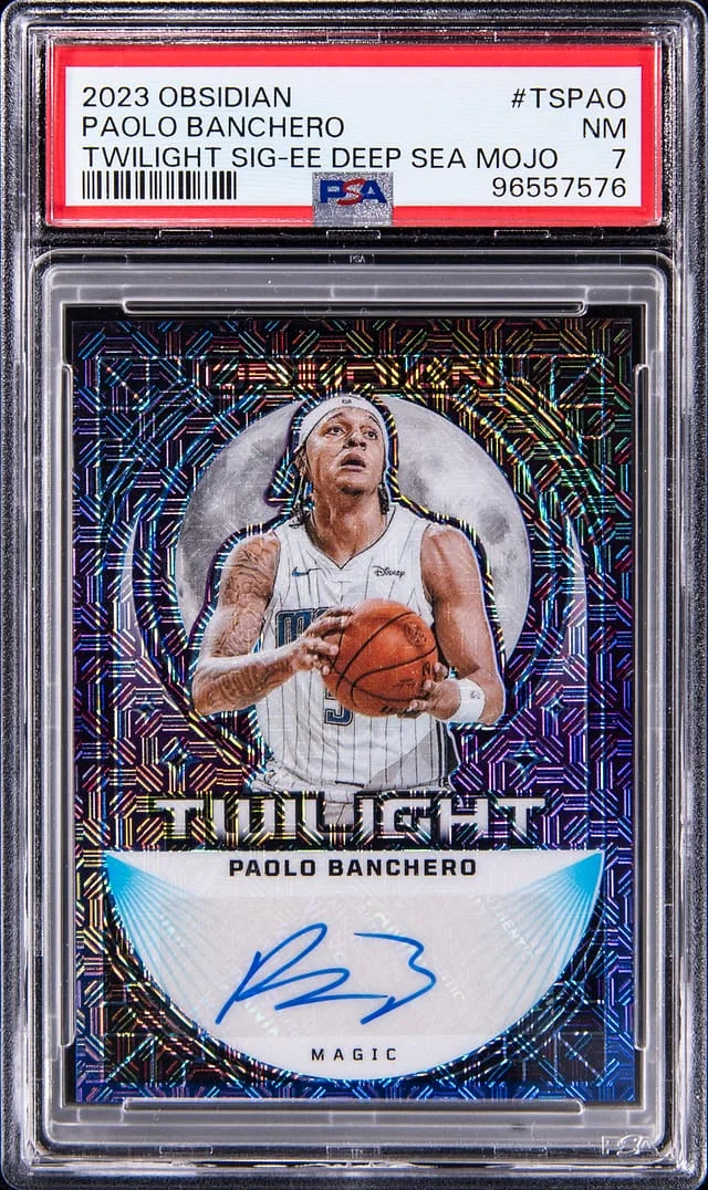 2023-24 Panini Obsidian Paolo Banchero Twilight Signatures Electric Etch Deep Sea Mojo #TS-PAO card image