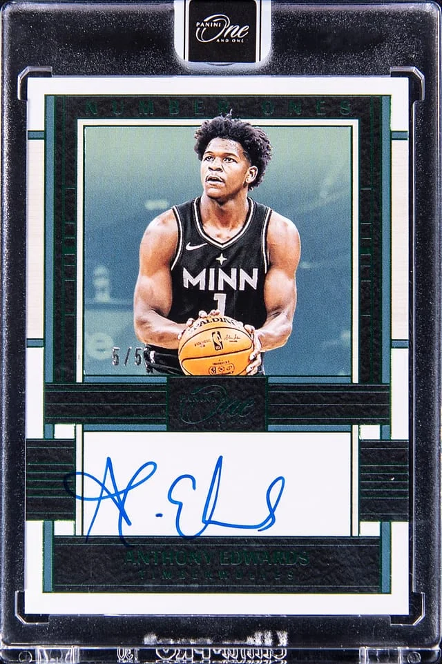 2023-24 Panini One and One Anthony Edwards Number Ones #ONE-ANT card image