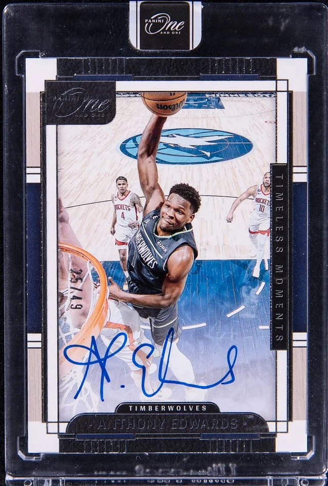 2023-24 Panini One and One Anthony Edwards Timeless Moments Autographs #TMA-ANT card image