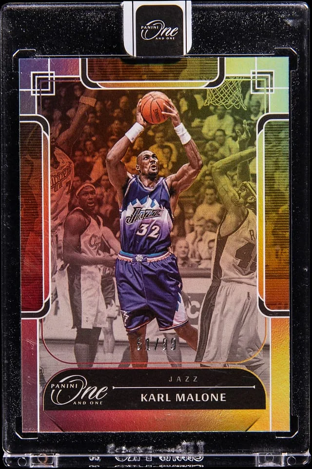 2023-24 Panini One and One Karl Malone - Panini Encased Legends #151 card image