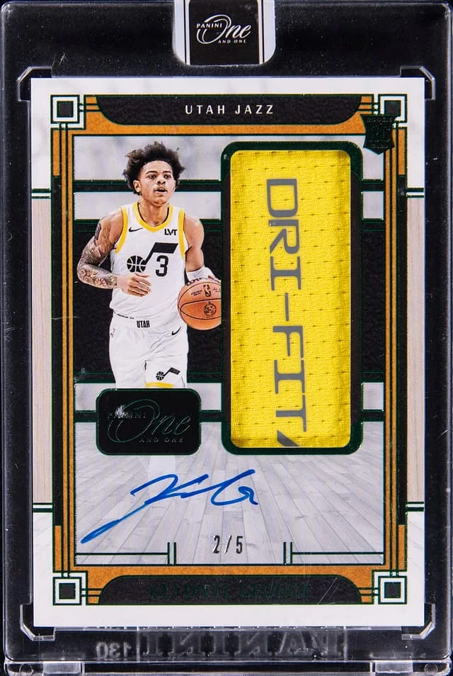 2023-24 Panini One and One Keyonte George Jumbo Jersey Autograph Emerald #RJJ-KYG card image