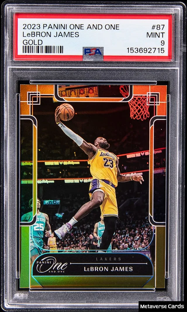 2023-24 Panini One and One LeBron James Gold #87 card image