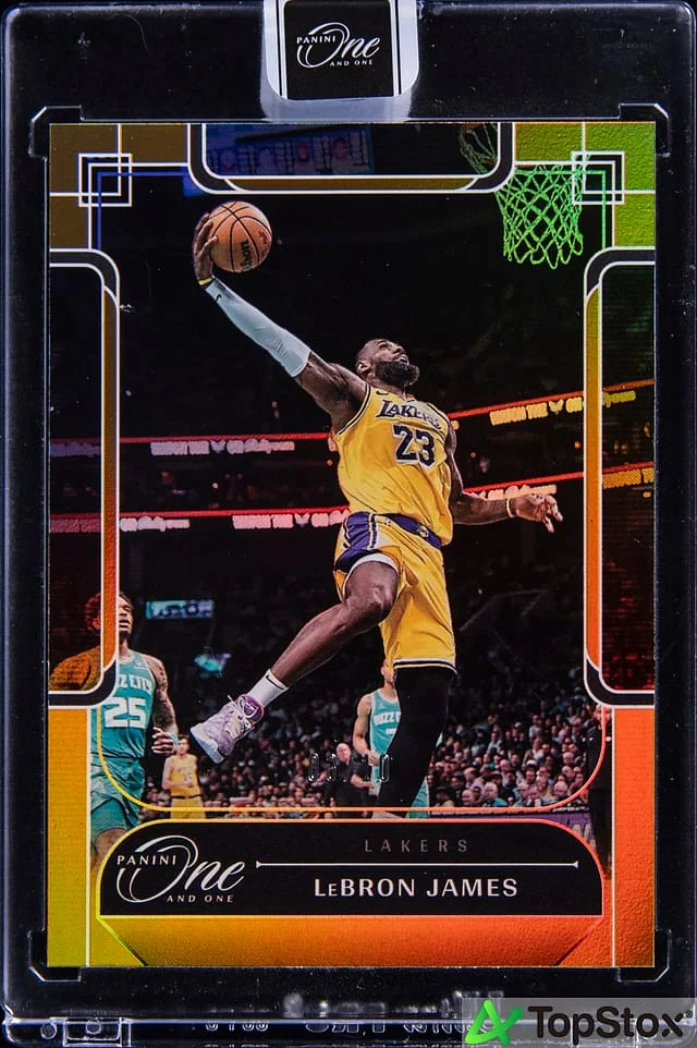 2023-24 Panini One and One LeBron James - Panini Encased Gold #87 card image