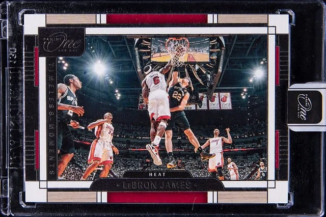 2023-24 Panini One and One LeBron James - Panini Encased Timeless Moments #TM-LBJ card image