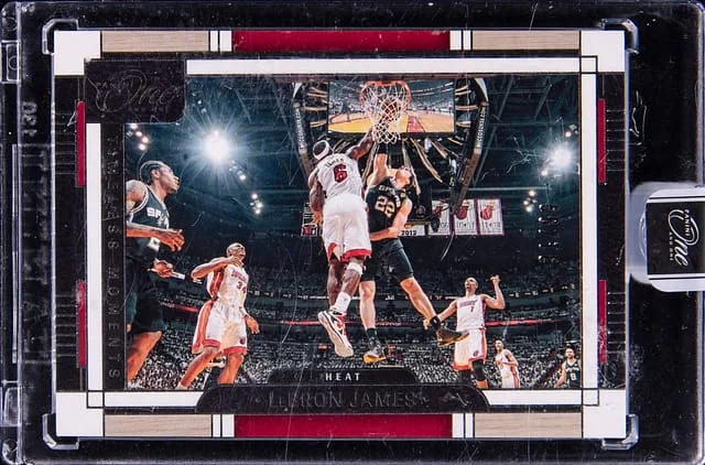 2023-24 Panini One and One LeBron James - Panini Encased Timeless Moments #TM-LJB card image