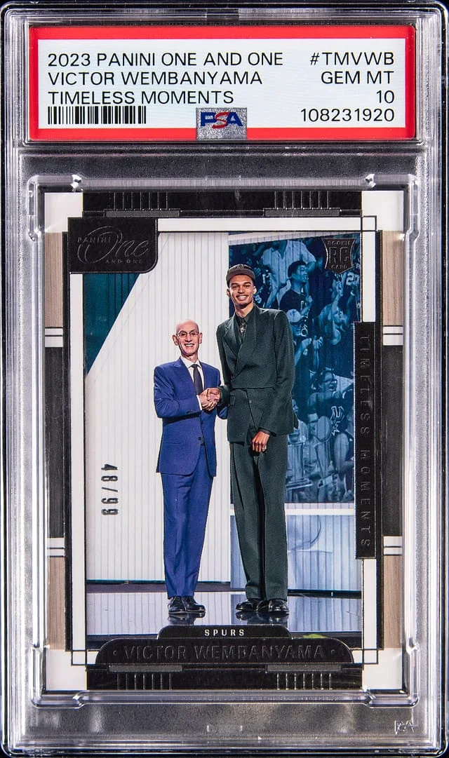 2023-24 Panini One and One Victor Wembanyama Timeless Moments #TM-VWB card image