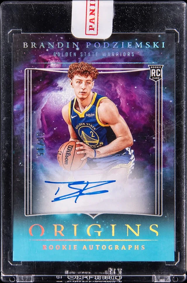 2023-24 Panini Origins Brandon Podziemski Autographs Turquoise #RA-BPG card image