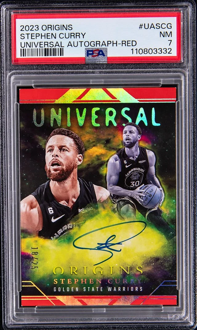 2023-24 Panini Origins Stephen Curry Universal Autographs Red #UA-SCG card image