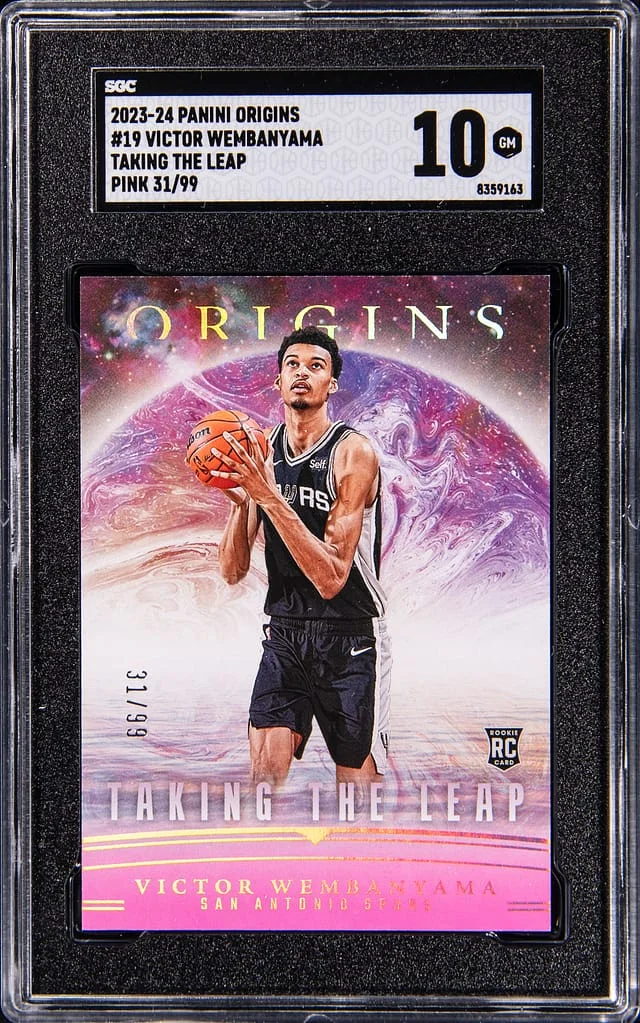 2023-24 Panini Origins Victor Wembanyama Taking The Leap-Pink #19 card image
