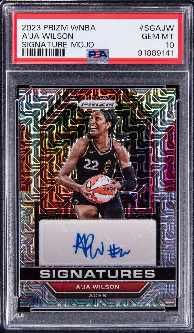 2023-24 Panini Prizm A'Ja Wilson WNBA Signatures Mojo #SG-AJW card image