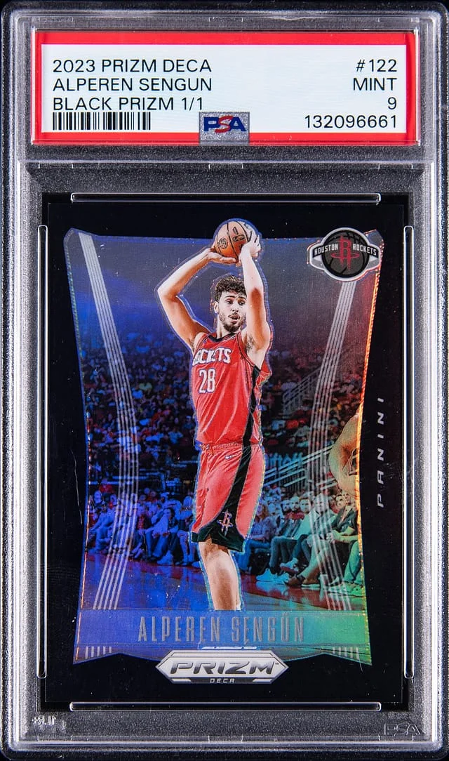 2023-24 Panini Prizm Alperen Sengun Deca Black Prizm #122 card image