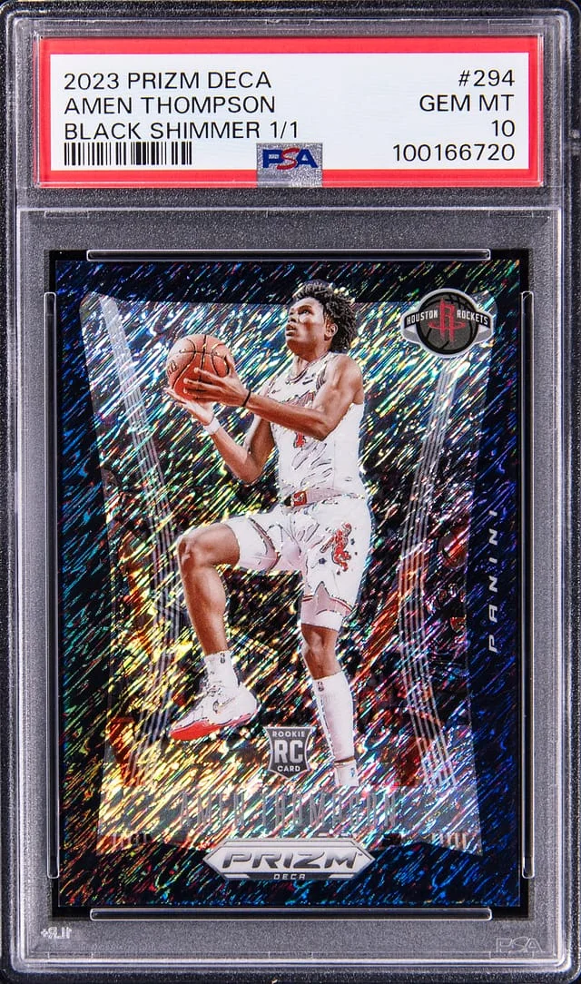 2023-24 Panini Prizm Amen Thompson Deca Black Shimmer #294 card image