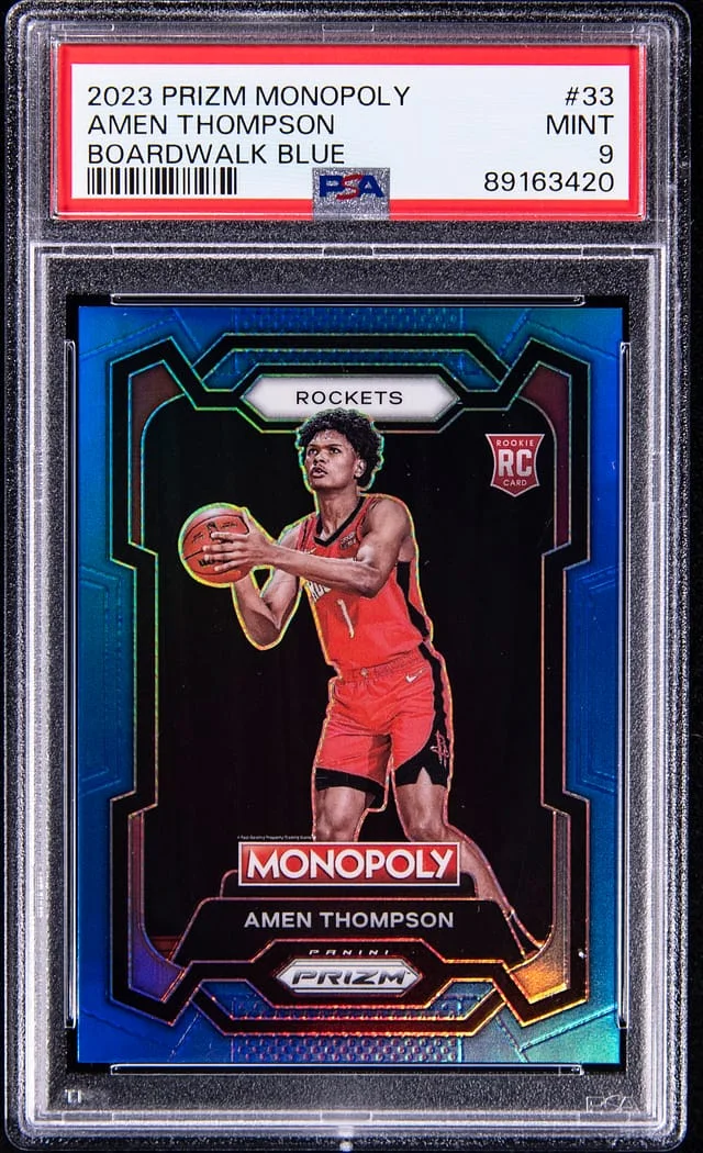 2023-24 Panini Prizm Amen Thompson Monopoly Boardwalk Blue #33 card image