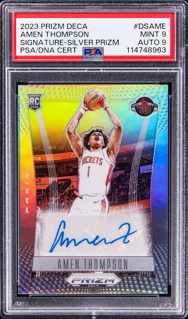 2023-24 Panini Prizm Amen Thompson Deca Signature Silver Prizm #DS-AME card image
