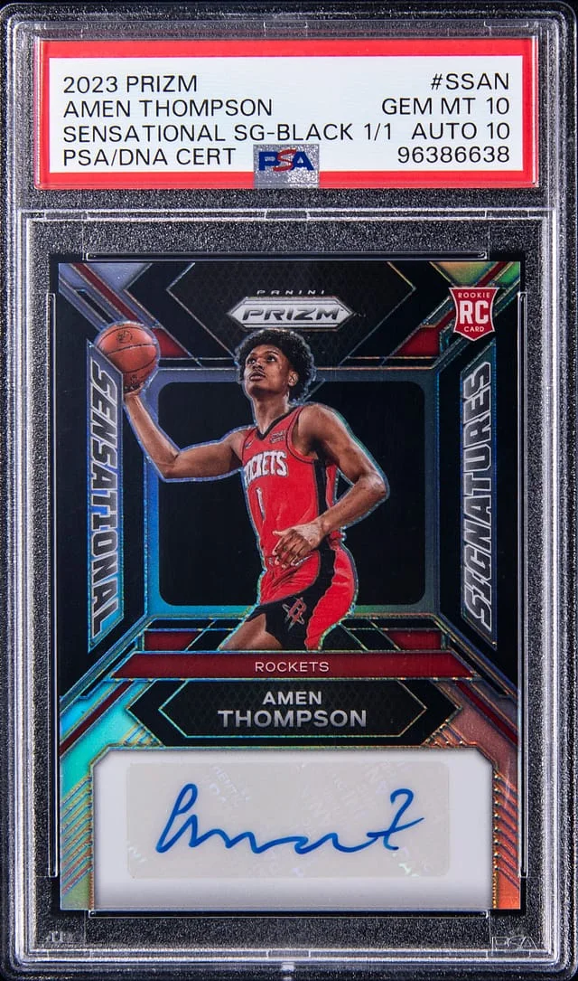 2023-24 Panini Prizm Amen Thompson Sensational Signatures Black Prizm #SS-AN card image