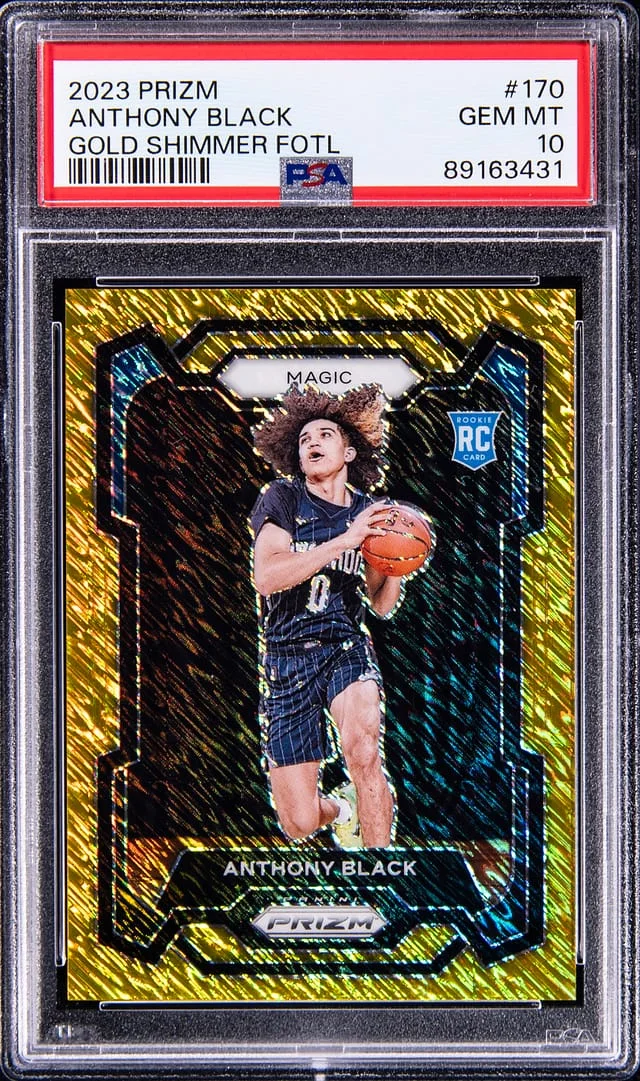 2023-24 Panini Prizm Anthony Gold Shimmer FOTL #170 card image