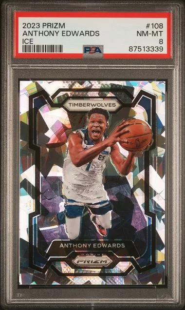 2023-24 Panini Prizm Anthony Edwards Ice #108 card image
