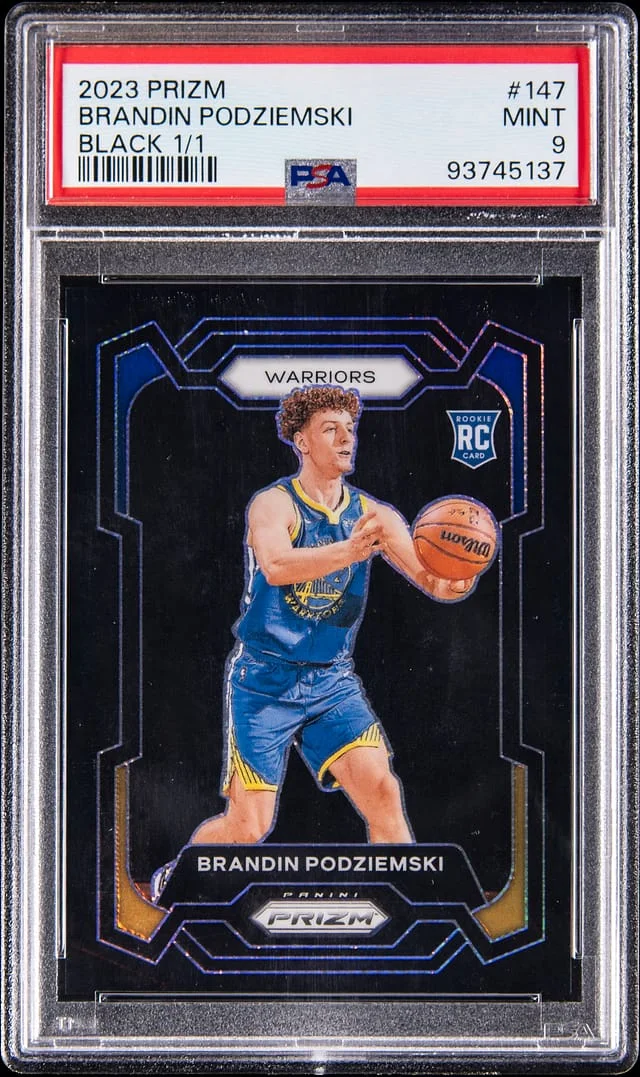 2023-24 Panini Prizm Brandin Podziemski Black Prizm #147 card image