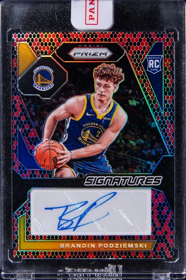 2023-24 Panini Prizm Brandin Podziemski Signatures Snakeskin #RSI-POD card image
