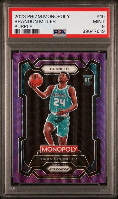 2023-24 Panini Prizm Brandon Miller Monopoly Purple #15 card image