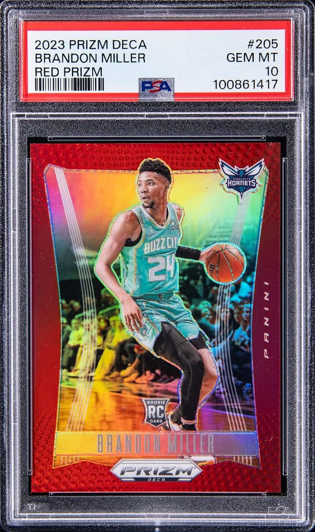 2023-24 Panini Prizm Brandon Miller Deca Red Prizm #205 card image