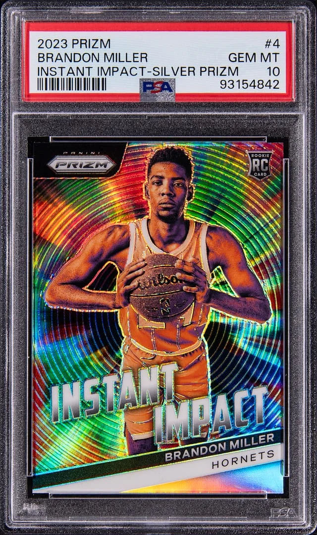 2023-24 Panini Prizm Brandon Miller Instant Impact Silver Prizm #4 card image