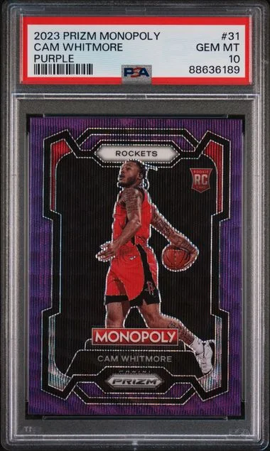 2023-24 Panini Prizm Cam Whitmore Monopoly Purple #31 card image