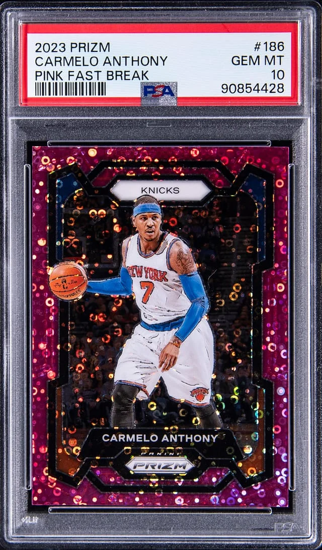 2023-24 Panini Prizm Carmelo Anthony Pink Fast Break #188 card image