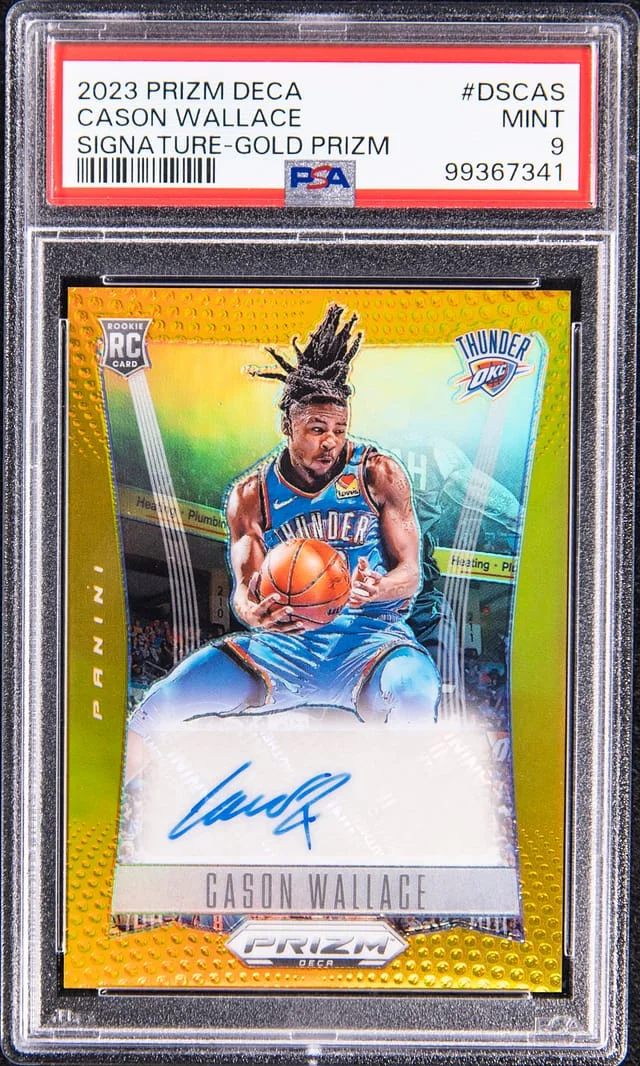 2023-24 Panini Prizm Cason Wallace Deca Signature Gold Prizm #DS-CAS card image