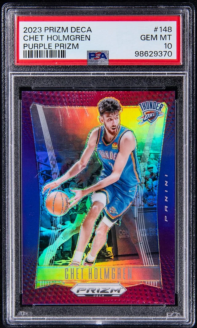 2023-24 Panini Prizm Chet Holmgren Deca Purple Prizm #148 card image