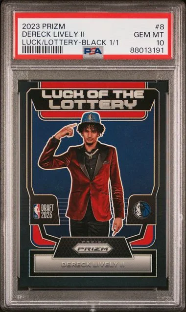 2023-24 Panini Prizm Dereck Lively II Luck Of The Lottery Black #8 card image