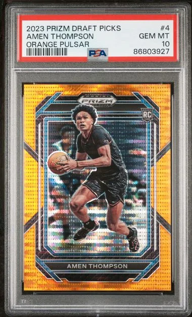 2023-24 Panini Prizm Draft Picks Amen Thompson Orange Pulsar #4 card image