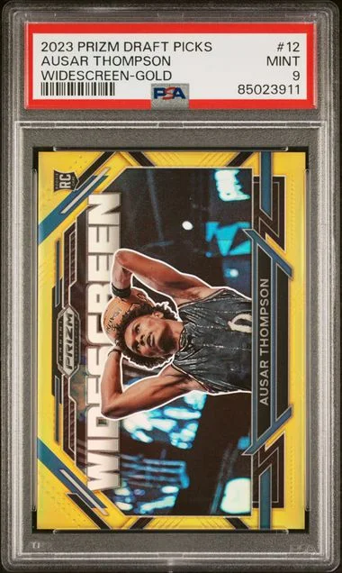 2023-24 Panini Prizm Draft Picks Ausar Thompson Widescreen Gold #12 card image