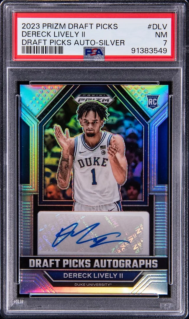 2023-24 Panini Prizm Draft Picks Dereck Lively II Autographs Blue #DPA-DLV card image