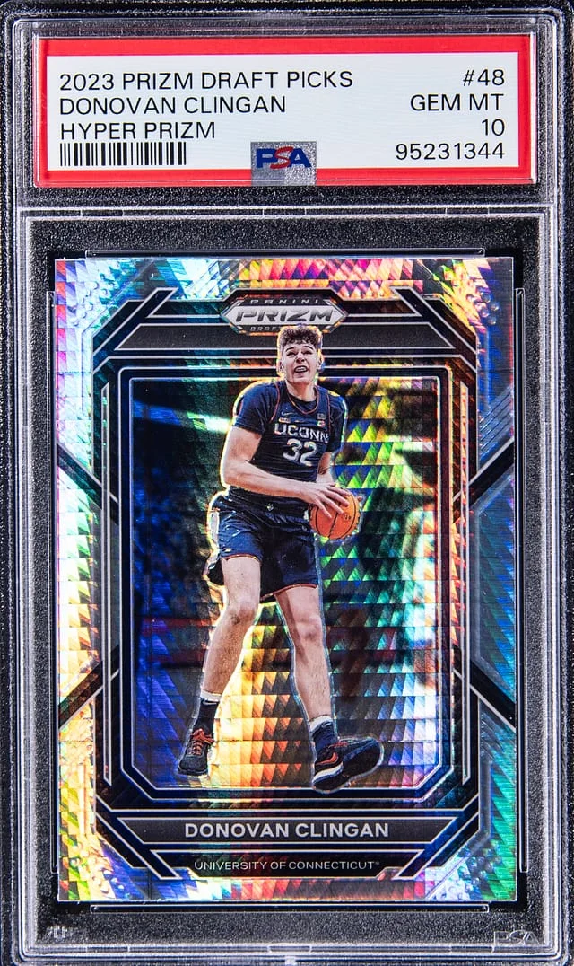 2023-24 Panini Prizm Draft Picks Donovan Clingan Hyper Prizm #48 card image