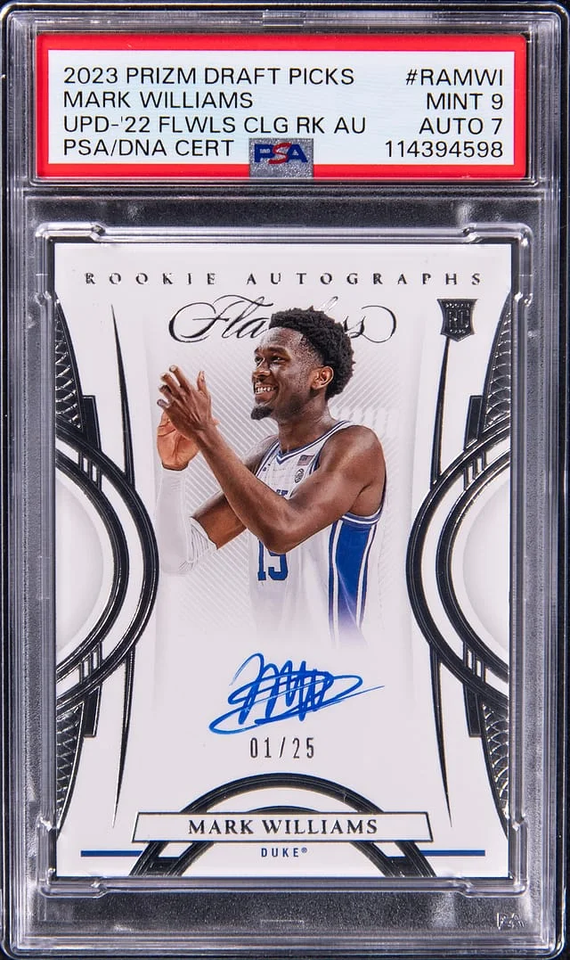 2023-24 Panini Prizm Draft Picks Mark Williams Update '22 Flawless Collegiate Autograph #RA-MWI card image