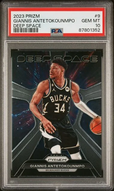 2023-24 Panini Prizm Giannis Antetokounmpo Deep Space #9 card image
