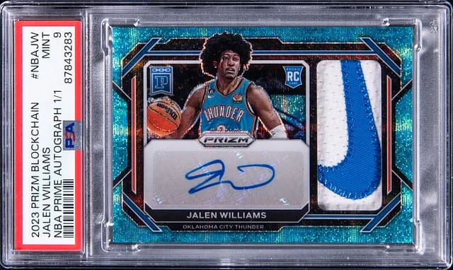 2023-24 Panini Prizm Jalen Williams Blockchain NBA Prime Autograph 1/1 #NBAJW card image