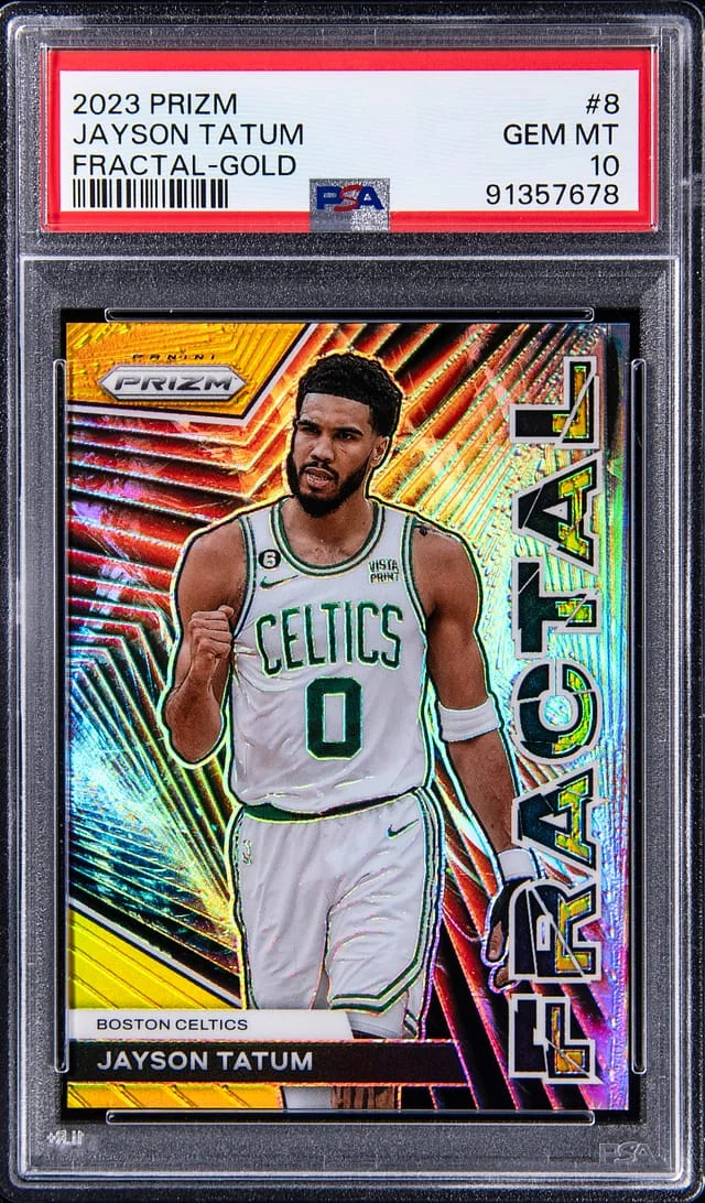2023-24 Panini Prizm Jayson Tatum Fractal Gold #8 card image